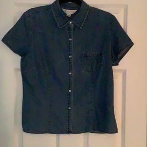 Soft Denim Short Sleeve Top